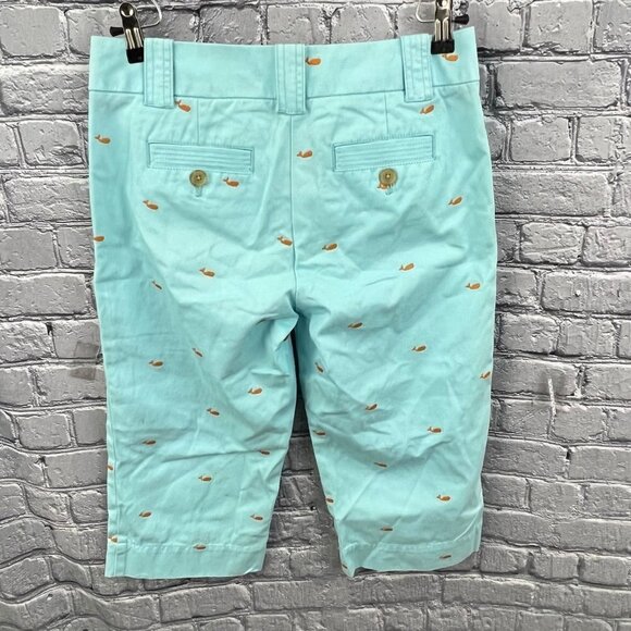 J Crew Critter Broken In Chino Pants Crop Length Whales Blue Size 2 - Picture 2 of 10